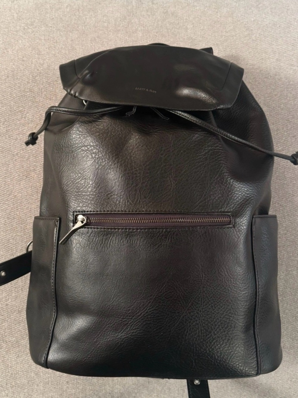 Matt & Nat Black Leather-Style Backpack